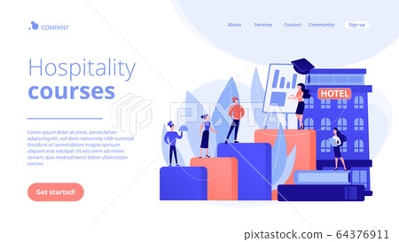 Hospitality courses concept landing page Hospitality courses concept landing page 64376911