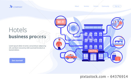 Hospitality management concept landing page Hospitality management concept landing page 64376914