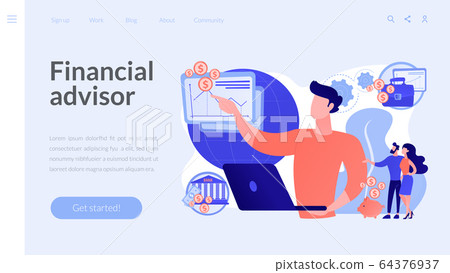 Financial adviser concept landing page 64376937