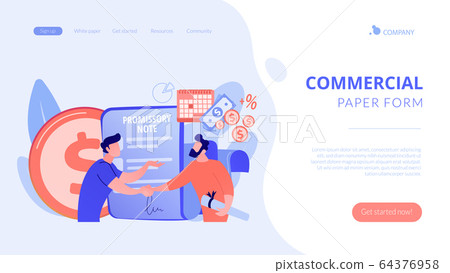 Promissory note concept landing page 64376958