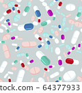 Colorful pills seamless pattern. Medicine 64377933
