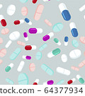 Colorful pills seamless pattern. Medicine 64377934