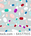 Colorful pills seamless pattern. Medicine 64377935