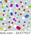 Colorful pills seamless pattern. Medicine 64377937