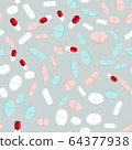 Colorful pills seamless pattern. Medicine 64377938