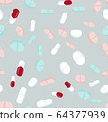 Colorful pills seamless pattern. Medicine 64377939