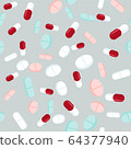Colorful pills seamless pattern. Medicine 64377940