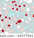 Colorful pills seamless pattern. Medicine 64377941