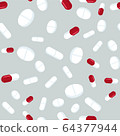 Red and white pills seamless pattern. Medicine 64377944