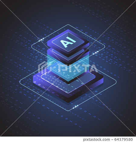 Artificial intelligence isometric chipset Artificial intelligence isometric chipset 64379580