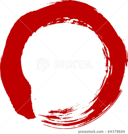 Round circle red brush letter - Stock Illustration [64379684] - PIXTA