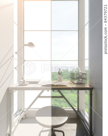 3d render of the interior design of the living room. Interior in white color 3d render of the interior design of the living room. Interior in white color 64379721