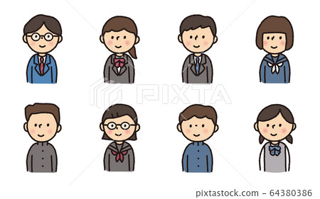 Student_Facial Expression_Normal - Stock Illustration [64380386] - PIXTA