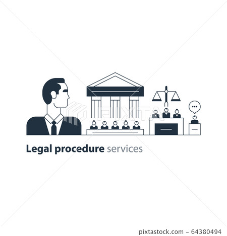Legal court house trial services, lawyer advocacy 64380494
