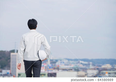 Businessman construction industry worker sky business image 64380989