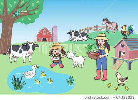 Farm landscape, Arizona, farmer, animal house granary 64381021