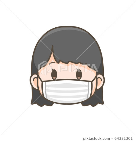 Illustration of a woman in a mask 64381301