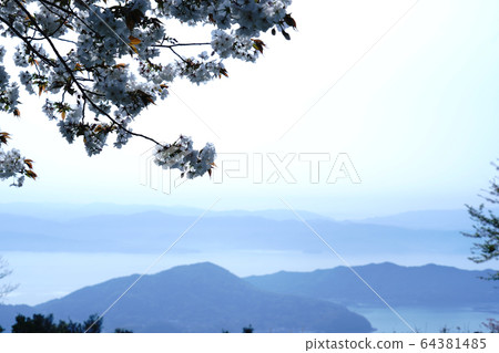 Amakusa islands in the morning mist seen from Ryugadake summit park 64381485