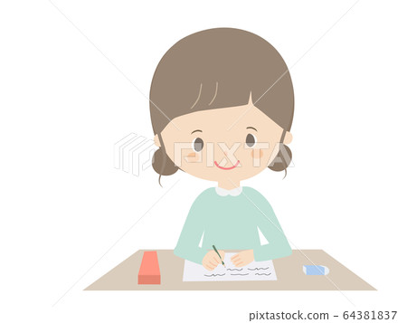 studying, homework, girl 64381837