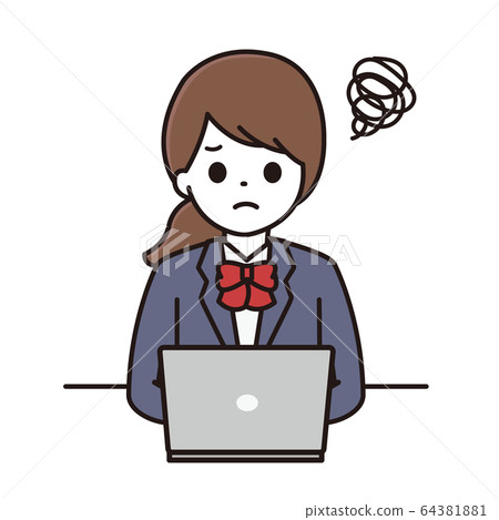 Student woman computer illustration Student woman computer illustration 64381881