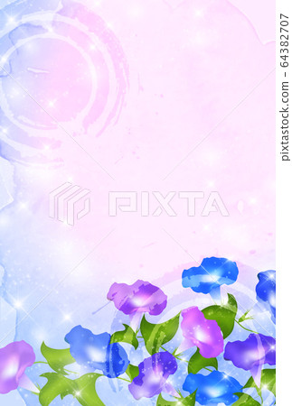 Morning glory watercolor hot summer background Morning glory watercolor hot summer background 64382707
