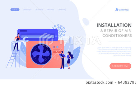 Air conditioning and refrigeration services concept landing page Air conditioning and refrigeration services concept landing page 64382793