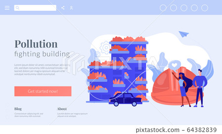 Vertical green city concept landing page. - Stock Illustration ...