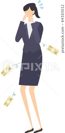 Shocked woman loses money vector illustration Shocked woman loses money vector illustration 64383012