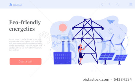 Alternative energy concept landing page. Alternative energy concept landing page. 64384154