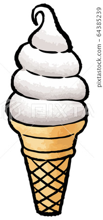 Vanilla flavored soft serve Vanilla flavored soft serve 64385239