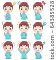 兒童男孩面部表情集 64385528