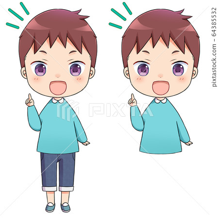 兒童男孩指向 64385532