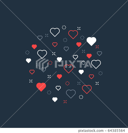 Love theme pattern with hearts 64385564