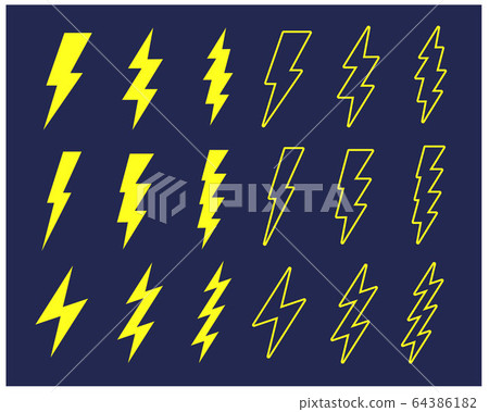 Various lightning bolt vector illustration set - Stock Illustration ...