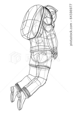 Astronaut concept. Vector rendering of 3d 64386977