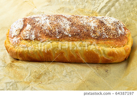Fresh nutritious and golden colored bread 64387197