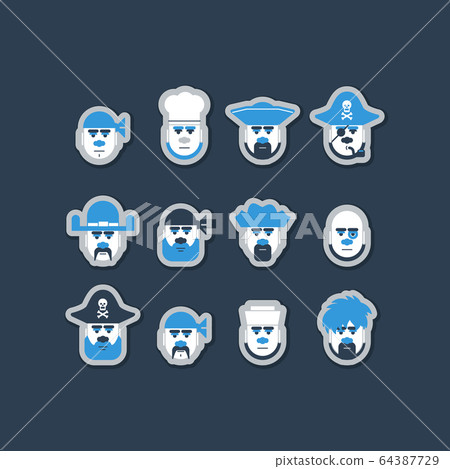 Pirate ship crew avatars set 64387729