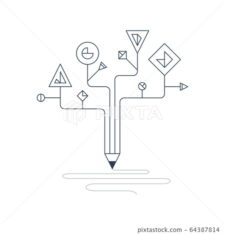 Writing skills, education concept icon 64387814