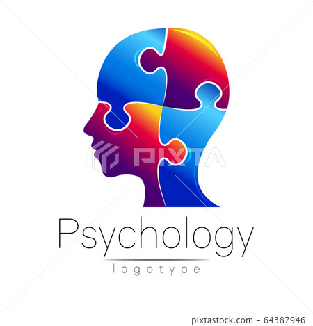 Modern head puzzle logo of Psychology. Profile Human. Creative style. Logotype in vector. Design concept. Brand company. Blue color isolated on white background. Symbol for web, print, card, flyer. Modern head puzzle logo of Psychology. Profile Human. Creative style. Logotype in vector. Design concept. Brand company. Blue color isolated on white background. Symbol for web, print, card, flyer. 64387946