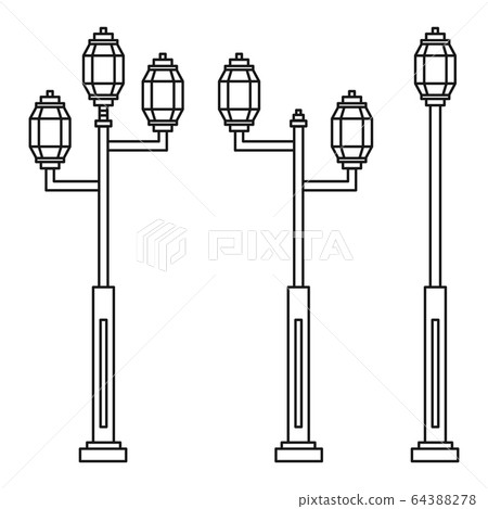 reetlight vintage lamp icons isolated on white 64388278