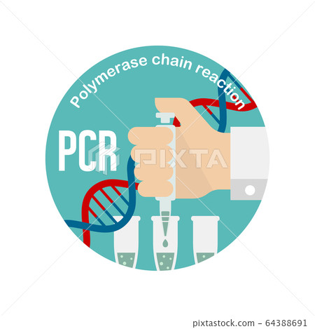 PCR測試環形橫幅插圖/新冠狀病毒，Covid-19 64388691
