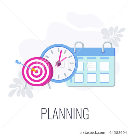Planning and time management infographics pictogram. System for success. Planning and time management infographics pictogram. System for success. 64388694