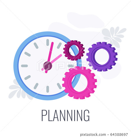 Planning and time management infographics pictogram. System for success. Planning and time management infographics pictogram. System for success. 64388697