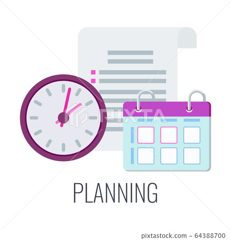 Planning and time management infographics pictogram. Planning and time management infographics pictogram. 64388700