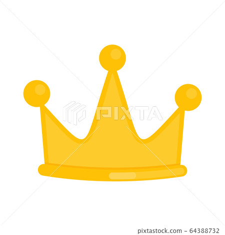 Crown flat yellow icon isolated on white background. Crown flat yellow icon isolated on white background. 64388732
