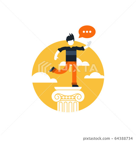 Person speaking with speech bubble 64388734