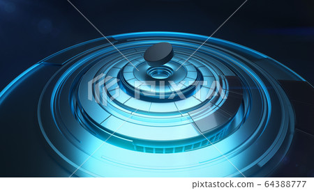 Hockey washer above rotating round-shaped platform 64388777