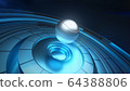 Silver tennis ball in air 64388806