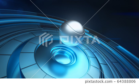 Silver tennis ball in air 64388806