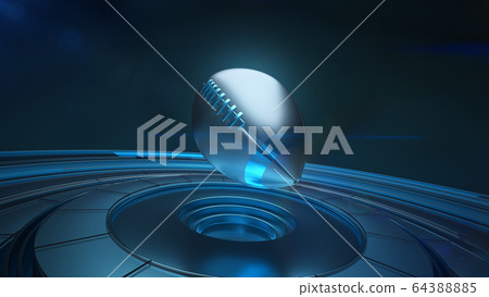 Rugby ball in 3D 64388885